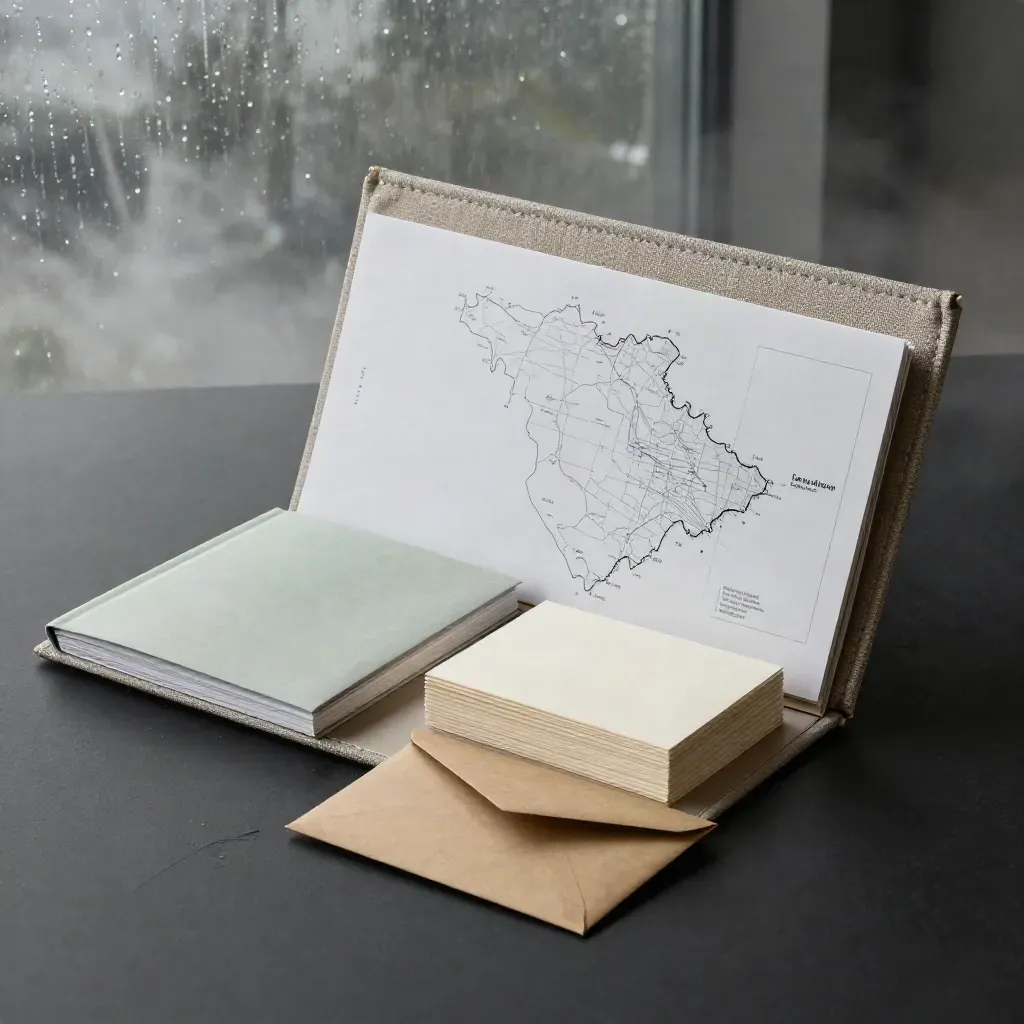 Opened strategy sprint kit in misty rim light on a matte-black studio surface.