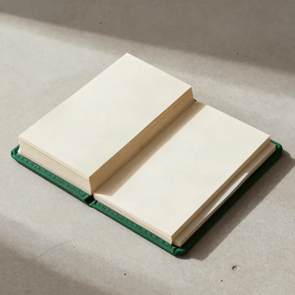 Overhead flatlay of an open facilitation kit with cards, folding board, divider, and green accent.