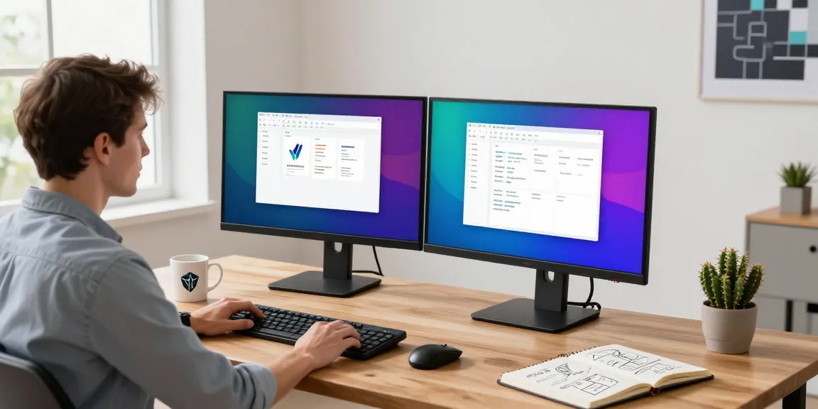 Focus on WPS Download in a professional workspace setting with dual monitors and active software use.